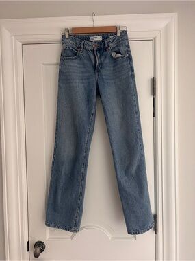 Garage High-Rise Straight Leg Jeans - Light Blue